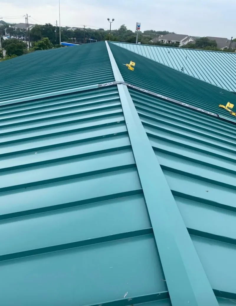 Green commercial metal roof ridge and valley for Metal Roof Repair in Canonsburg